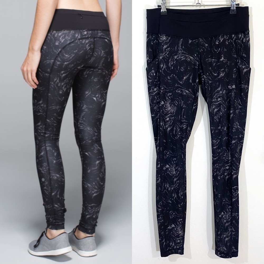 Lululemon Speed Tight II Full on Luxtreme Arsenal Ambient Grey Black Swirl 8